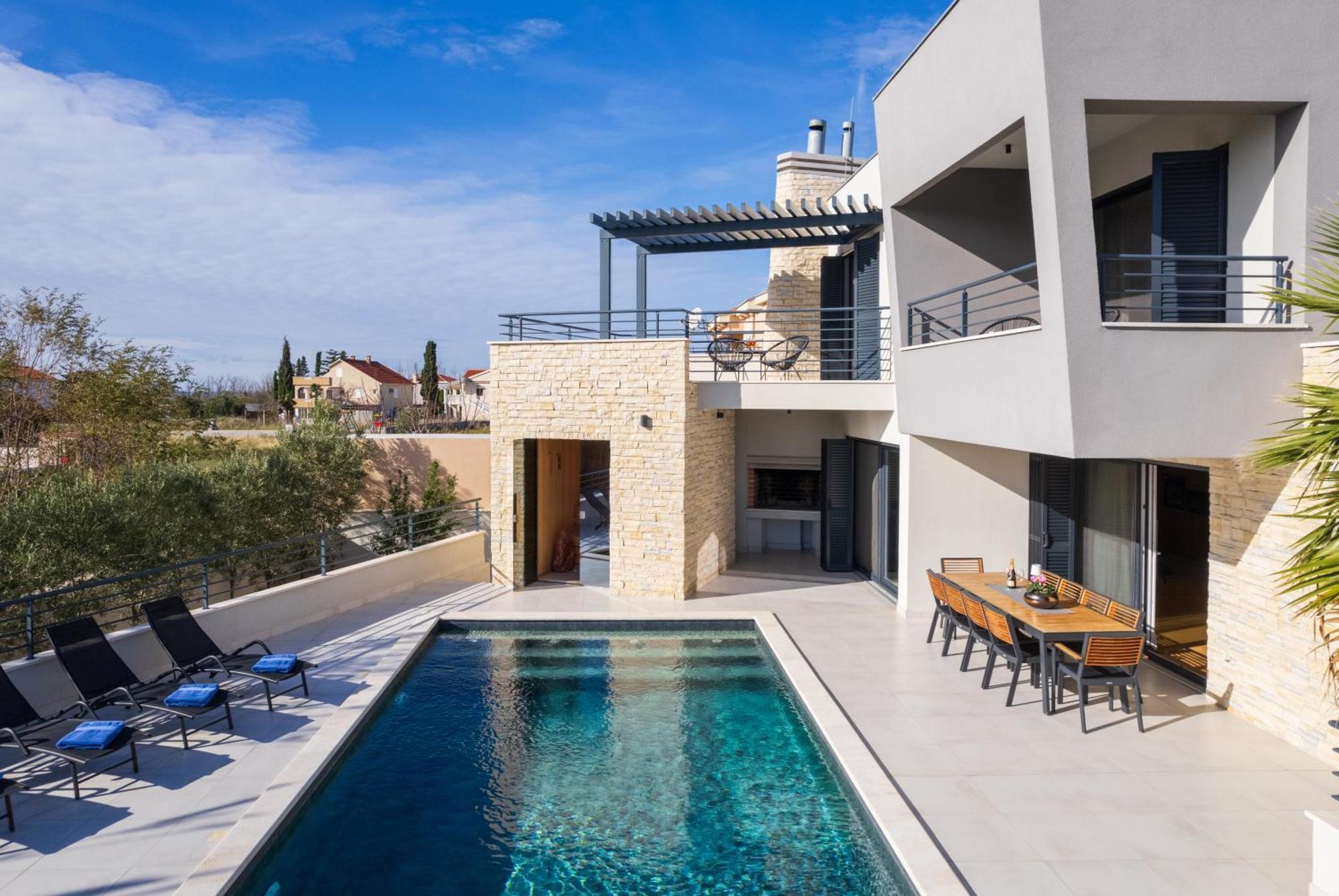 Villa Roca With Heated Pool And Sauna Privlaka  Exteriér fotografie